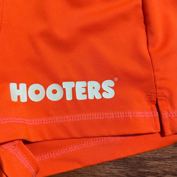 Hooters Orange Staff Waitress Spandex Booty Shorts Size XS - Picture 4 of 11